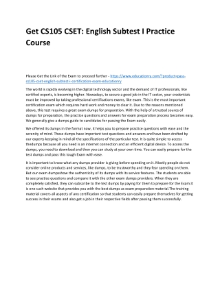 CS105 CSET: English Subtest I