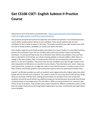 CS106 CSET: English Subtest II