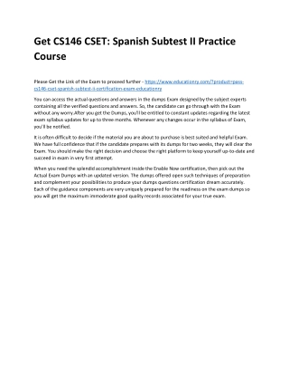 CS146 CSET: Spanish Subtest II