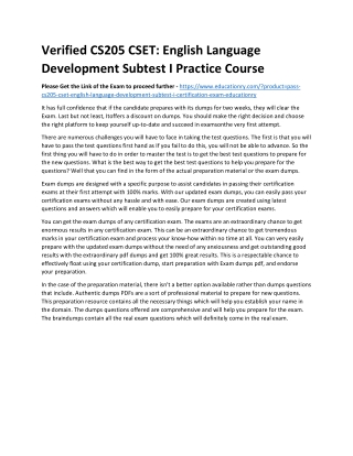 CS205 CSET: English Language Development Subtest I