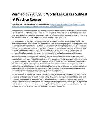 CS250 CSET: World Languages Subtest IV