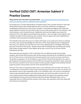 CS252 CSET: Armenian Subtest V