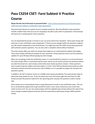CS254 CSET: Farsi Subtest V