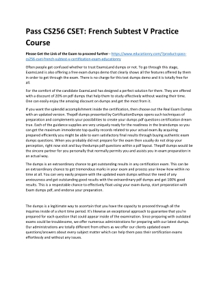 CS256 CSET: French Subtest V
