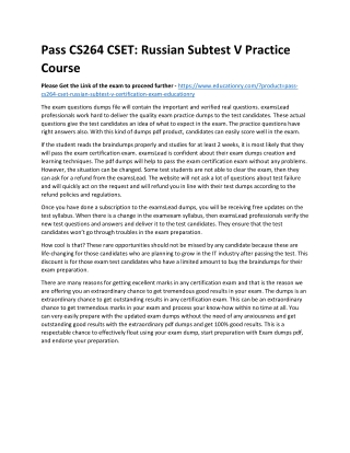 CS264 CSET: Russian Subtest V
