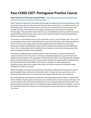 CS302 CSET: Portuguese