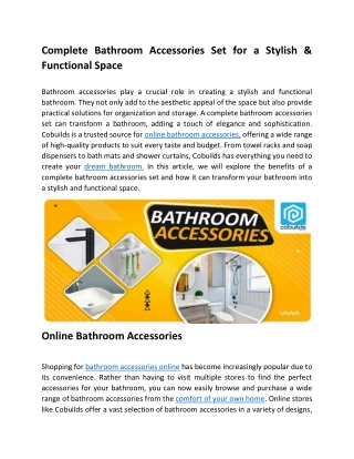 Online Bathroom Accessories