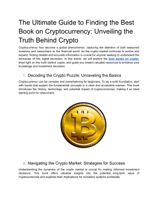 The Ultimate Guide to Finding the Best Book on Cryptocurrency_ Unveiling the Truth Behind Crypto