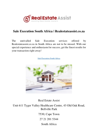 Sale Execution South Africa