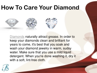 How To Care our Diamond