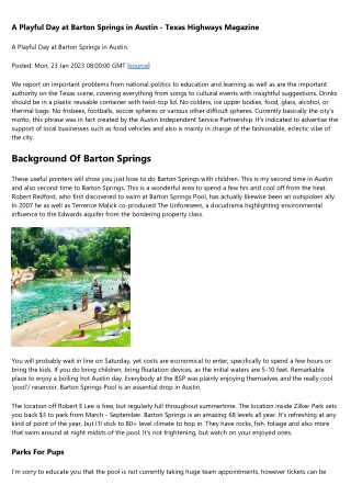 Barton Springtimes Pool Ruled Safe After Toxic Algae Detected At Barton Creek