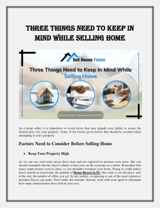 Three Things Need to Keep In Mind While Selling Home-pdf