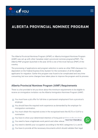 Alberta Provincial Nominee Program