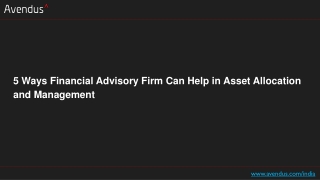 5 Ways Financial Advisory Firm Can Help in Asset Allocation and Management