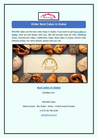 Order Best Cakes in Dubai