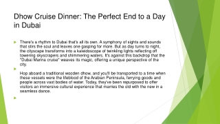 Dhow Cruise Dinner: The Perfect End to a Day in Dubai