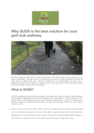 Why SUDS is the best solution for your golf club walkway - Abacus Playgrounds