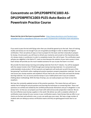 DPLEPDBPRTIC1003 AS-DPLEPDBPRTIC1003-PLES-Auto-Basics of Powertrain