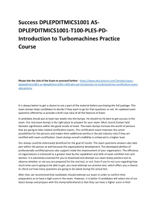 DPLEPDITMICS1001 AS-DPLEPDITMICS1001-T100-PLES-PD-Introduction to Turbomachines