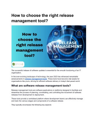How to choose the right release management tool?