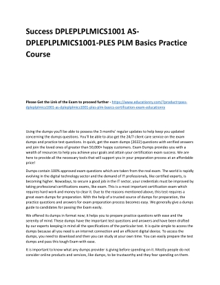 DPLEPLPLMICS1001 AS-DPLEPLPLMICS1001-PLES PLM Basics