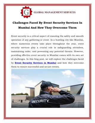 Challenges Faced By Event Security Services In Mumbai And How They Overcome Them