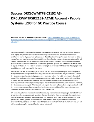 DRCLCWMTPSIC2152 AS-DRCLCWMTPSIC2152-ACME Account - People Systems L200 for GC