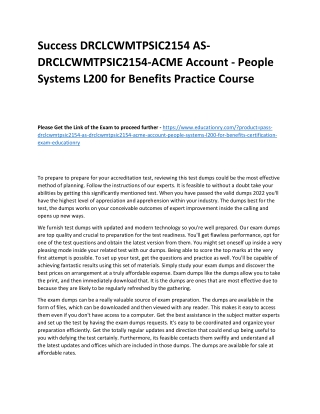 DRCLCWMTPSIC2154 AS-DRCLCWMTPSIC2154-ACME Account - People Systems L200 for Bene