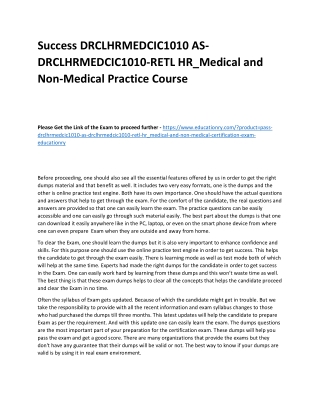 EDRCLHRMEDCIC1010 AS-DRCLHRMEDCIC1010-RETL HR_Medical and Non-Medical