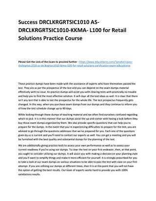 DRCLKRGRTSIC1010 AS-DRCLKRGRTSIC1010-KKMA- L100 for Retail Solutions