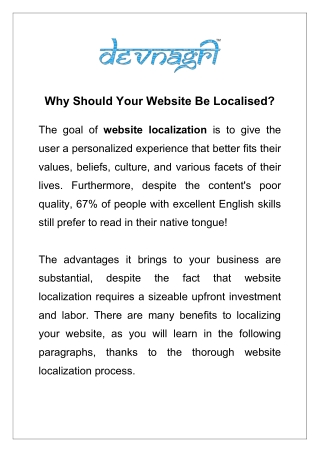 Why Should Your Website Be Localised?