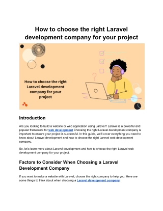 How to choose the right Laravel development company for your project