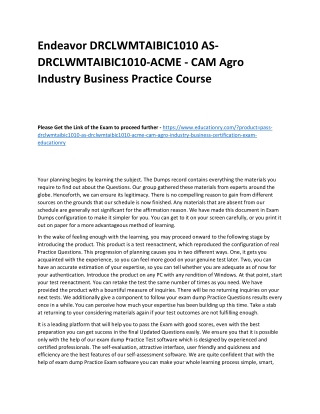 DRCLWMTAIBIC1010 AS-DRCLWMTAIBIC1010-ACME - CAM Agro Industry Business