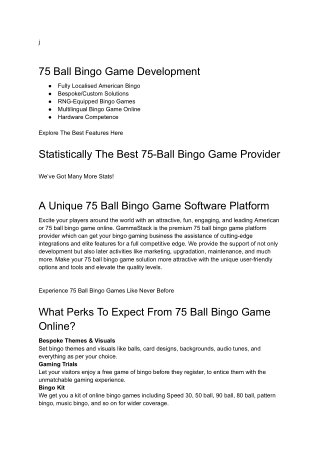 75 Ball Bingo Game Development | GammaStack