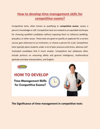 How to Develop Time Management Skills for Competitive Exams?