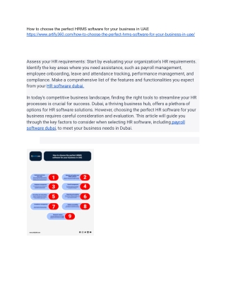 How to choose the perfect HRMS software for your business in UAE