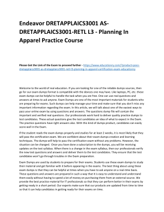 DRETAPPLAICS3001 AS-DRETAPPLAICS3001-RETL L3 - Planning In Apparel