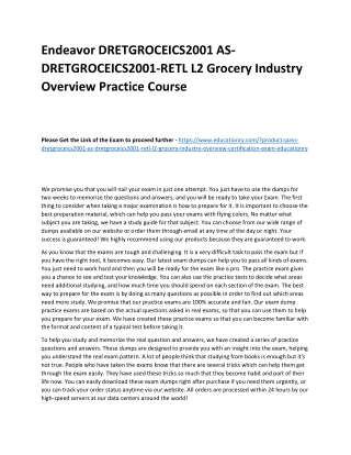 DRETGROCEICS2001 AS-DRETGROCEICS2001-RETL L2 Grocery Industry Overview