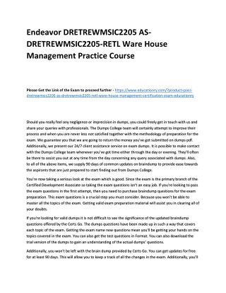 DRETREWMSIC2205 AS-DRETREWMSIC2205-RETL Ware House Management