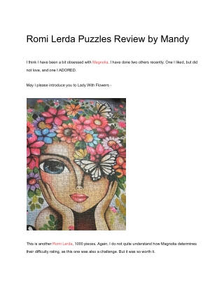 Romi Lerda Puzzles Review by Mandy