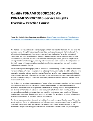 PDNAMFGSBOIC1010 AS-PDNAMFGSBOIC1010-Service Insights Overview