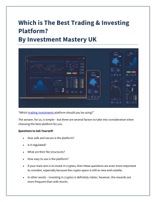 Which is The Best Trading Platform_Investment Mastery UK