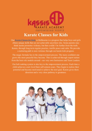 Karate Classes for Kids