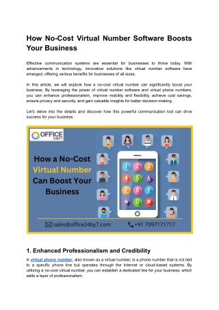 How No-Cost Virtual Number Software Boosts Your Business