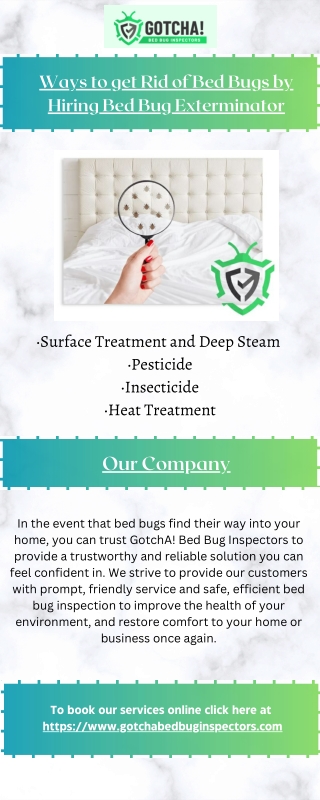 Ways to get Rid of Bed Bugs by Hiring Bed Bug Exterminator