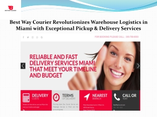 Warehouse Logistics in Miami - Best Way Courier