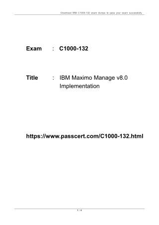 IBM Maximo Manage C1000-132 Dumps