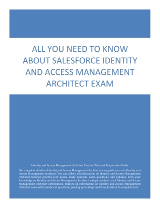 All You Need to Know About Salesforce Identity and Access Management Architect Exam