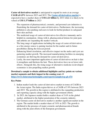 Castor Oil Derivatives Market Dynamics and Key Growth Opportunities