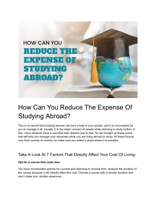 Strategies to Save Money on Your Study Abroad Journey